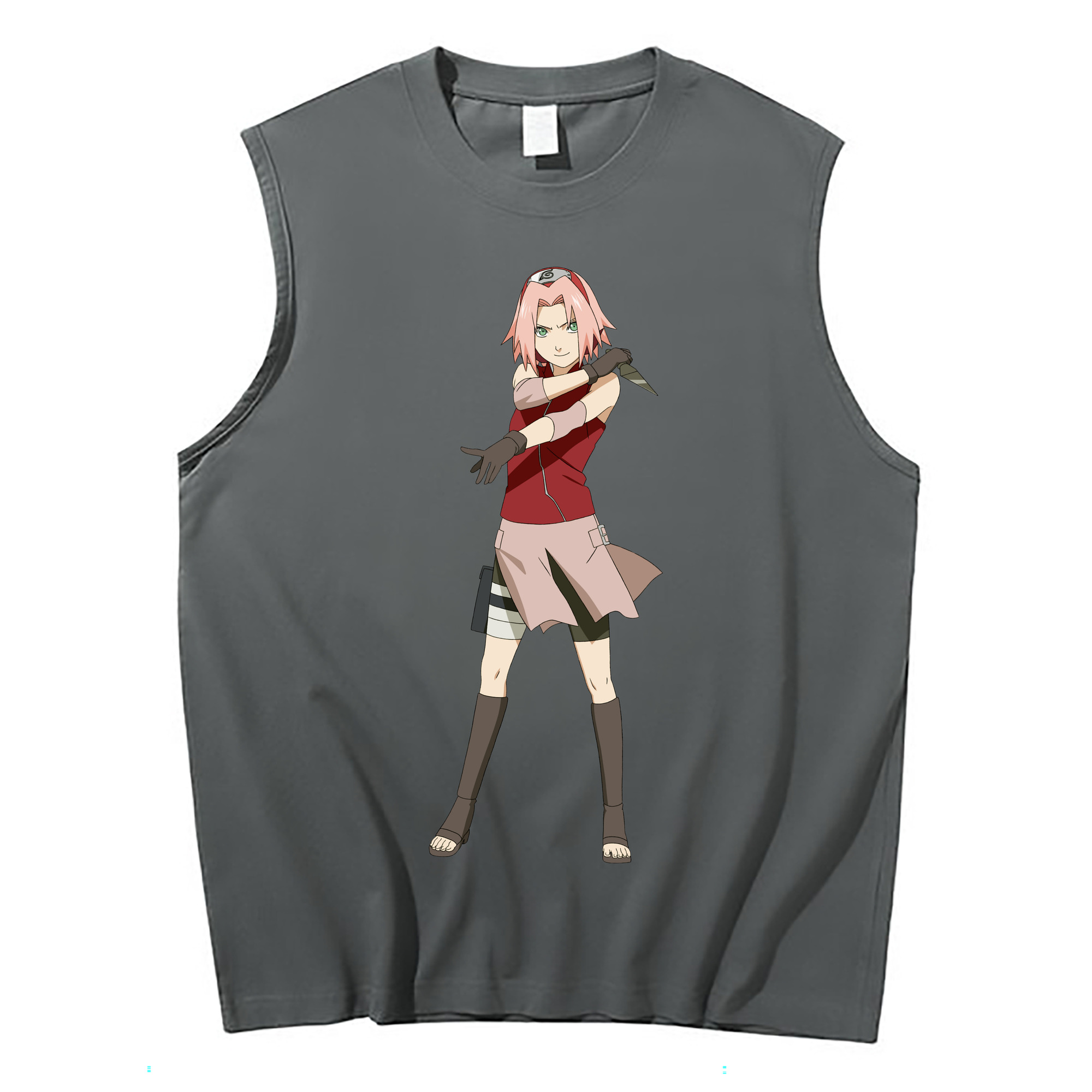 （画像用） NARUTO -ナルト- 春野サクラ Haruno Sakura コットン100％タンクトップ（フロントプリント）